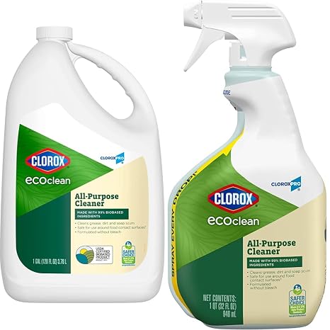 Bundle of CloroxPro Clorox EcoClean All-Purpose Cleaner Refill, 128 Fluid Ounces + Clorox CloroxPro EcoClean All-Purpose Cleaner Spray Bottle, 32 Fluid Ounces
