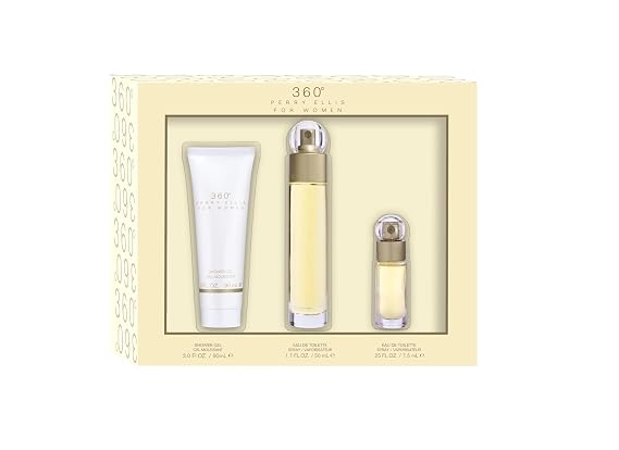 360 by Perry Ellis for Women - 3 Pc Gift Set 1.7oz EDT Spray, 3oz Shower Gel, 0.25oz EDT Spray (Mini)