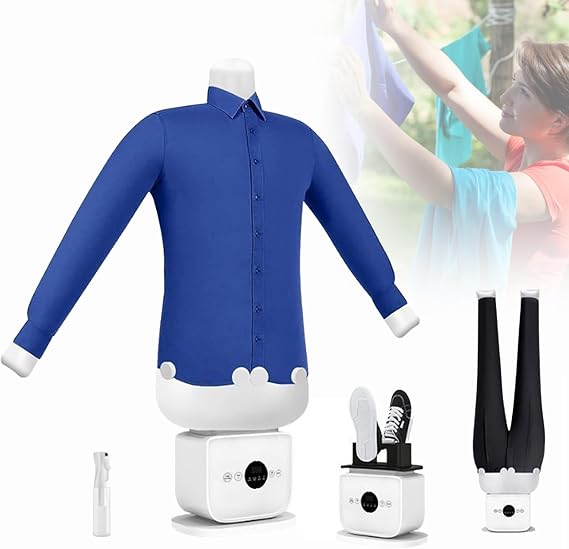Automatic Shirt Dryer and Ironer, Ironing Manikin Dryer and Ironer, Portable Inflatable Garment Wrinkle Remover, for Shirts, Pants, Shoes, Skirts Standard