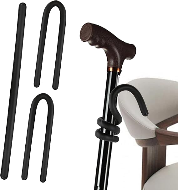 Cane Holder, Walking Stick Holder, Crutches Holder,3 Pcs(Black)