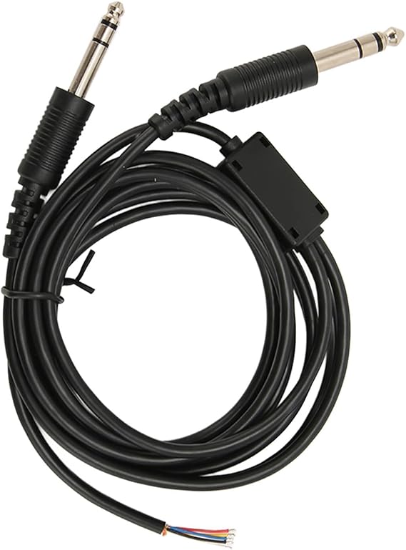 JTLB Aviation Headset Replacement Cable for David Clark AVCOMM Dual GA Plug Aviation Headphone DIY Cable 6.6ft