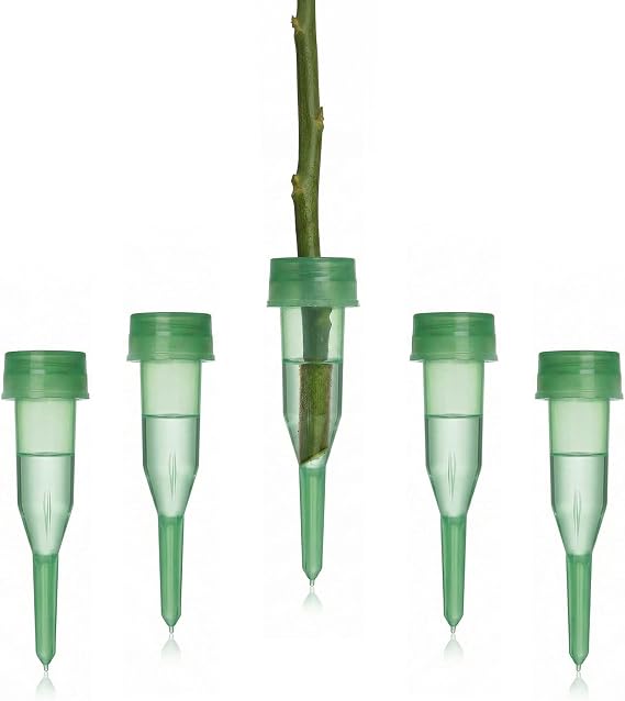 Royal Imports Floral Water Tubes with Caps 3" Green Plastic Flower Vials | Flower Water Tube for Single Stem Roses, Buds, Bouquets Pointed Style Floral Picks, 1/2" Opening 100 Pack