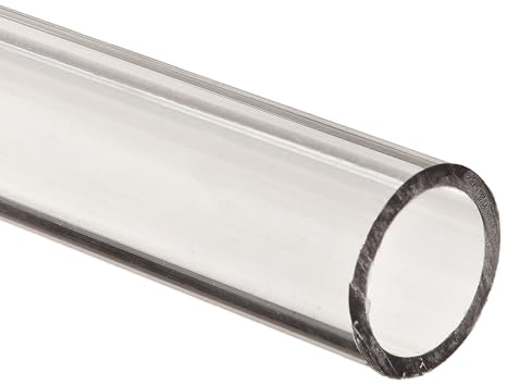 Polycarbonate Rigid Tubing, 1" ID x 1 1/4" OD x 1/8" Wall, Clear Color 36" L