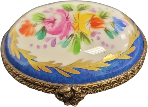 Blue Oval Pill Box for Collectors