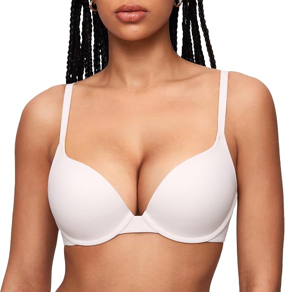 INLYRIC Women's Push Up Bra Tshirt Demi Supportive Bras Underwire Plunge Padded Comfortable Inbarely Plus Collection