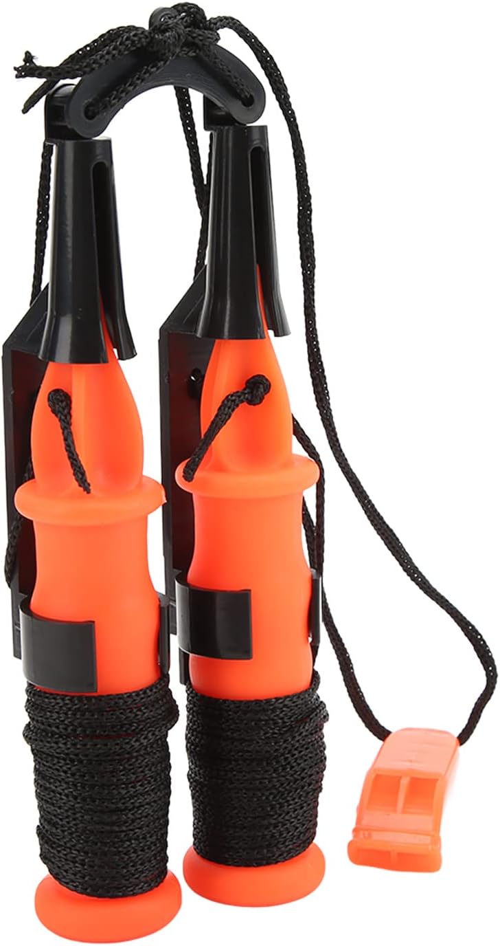 Life Saving Ice Pick, 2pcs Orange Handle Fishing Ice Picks Ice Safety Picks with Emergency Whistle Ice Fishing Picks for Camping Hiking FishingBlack Rope