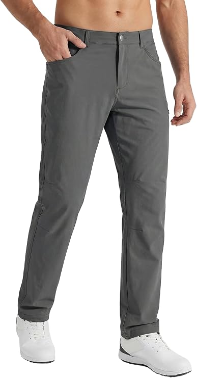 Golf Pants Men Quick Dry Stretch Lightweight with 5 Pockets Water-Resistant Classic Fit Work Business Dress Pants
