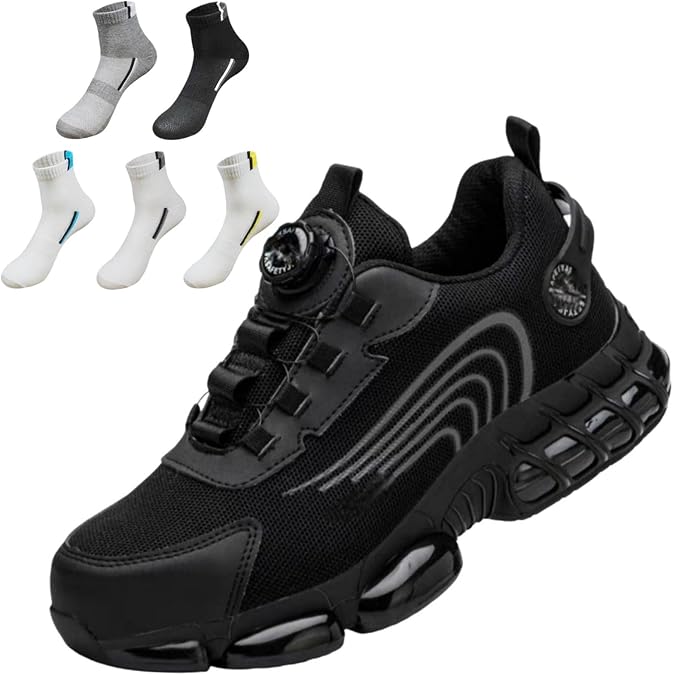 Steel Shoes 3 Inch Taller, Safety Shoes Mens Steel Toe - Comfortable Puncture Proof Non Slip Work Shoes