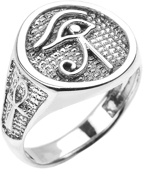 Sterling Silver Eye of Horus Men's Ring