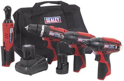 Sealey CP1200COMBO 4 x 12V SV12 Series Cordless Power Tool Combo Kit