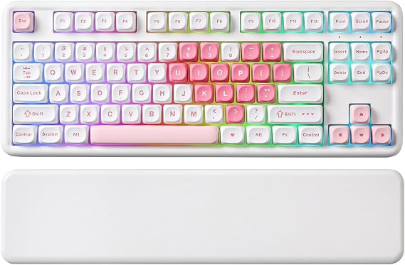 YUNZII B87 TKL Wireless Mechanical Keyboard (White Heart, Cocoa V2)