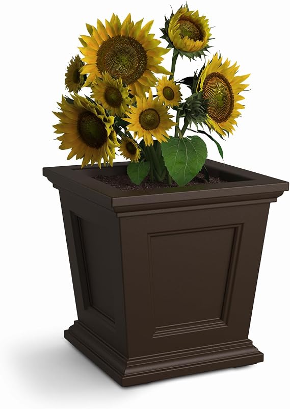 Mayne Fairfield 16in Self-Watering Square Planter, Espresso