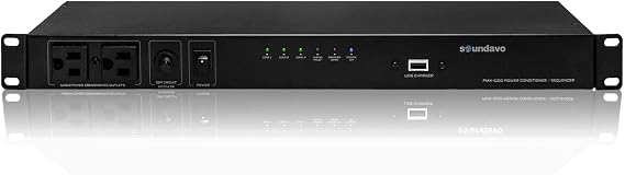 PMX-1100 Power Conditioner/Surge Sequencer 10 Protected Outlets and 3 Zones 15A with USB Charger