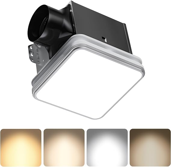 Consciot Bathroom Exhaust Fan with Light, 160 CFM, 1500Lm LED Light