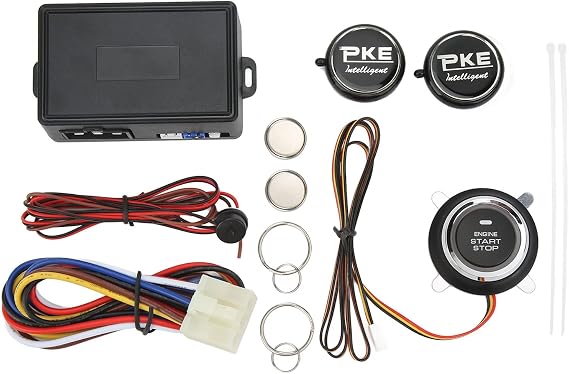 12V 2.4G Car Security Alarm System, Remote Engine Start System with Keyless Entry, Sensitive Automatic Induction Detection for Anti Theft, Includes ECU Control Box and Intelligent