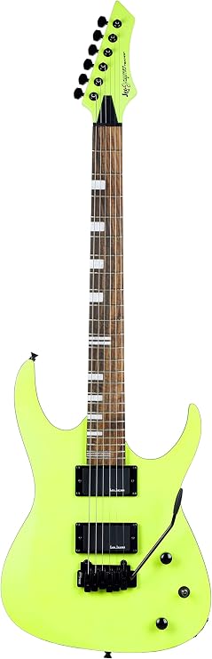 LEO JAYMZ Full Size Electric Guitar Storm Series - Mahogany Body, Maple Neck, Rosewood Fingle Board - Customized Active Pickup Wilkinson 2 Point Bridge Fluorescent Green