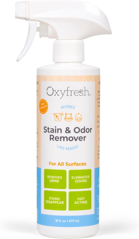 Oxyfresh Pet Stain & Odor Remover, Strong Carpet Stain Remover & Cleaner Spray Advanced Pet Urine Odor Eliminator for Entire Home - Fast Acting Dog & Cat Urine Neutralizer