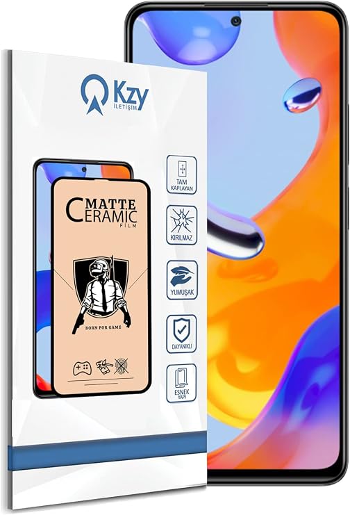 KZY İLETİŞİM Xiaomi Redmi Note 11 Pro ile uyumlu Tam Kaplayan Mat Seramik Nano Esnek Ekran Koruyucu Cam