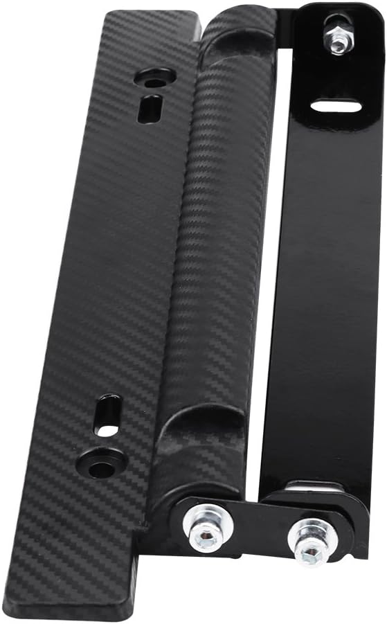 Qiilu Flip-Up License Plate Holder, License Plate Frame Holder Bracket with Screws and Nuts, Universal 180 Angle Adjustable Car License Registration Plate Tag Holder