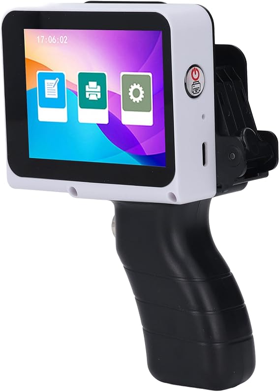 Handheld Printer, Portable 1580P1 Portable Inkjet Printer, Touch Screen, Adjustable Printing Height 2-12.7mm, for Barcode, Label, Logo, QR Code, Date, Supports Multiple Languages
