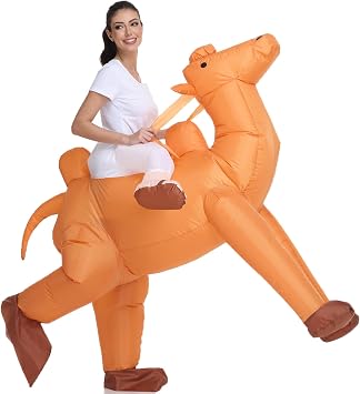 ZISUEX Inflatable Ride on Camel Costume - Adult Blow up Suit for Halloween - Animal Costume for Men