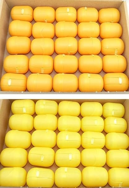 Kinder Überraschung Ferrero 50 Yellow Orang Egg Capsules - Clean without Chocolate Leftover