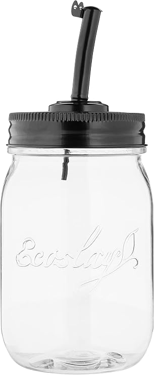 Ecoslay Wide Mouth Jar and Lid (Mason Jar with Pour Spout)