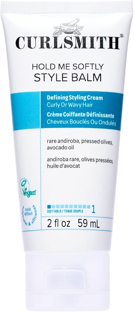 Curlsmith - Hold Me Softly Style Balm - Vegan Soft Hold Styling Cream for Wavy and Curly Hair, Natural Look