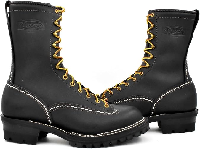 Wesco Jobmaster 10 Lace-Up Black Leather Work Boot USA-Made