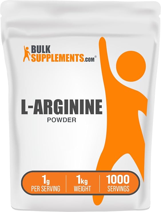 L-Arginine Powder - L-Arginine Base, Arginine 1000mg, Arginine Supplement - Nitric Oxide Powder, Nitrous Oxide Supplement - Gluten Free, 1000mg per Serving, 1kg (2.2 lbs)