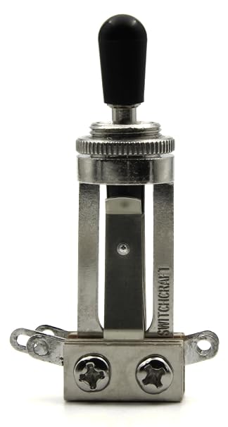 Switchcraft 3-Way Toggle Switch for Gibson Les Paul - Long Straight with Genuine Black Switchcraft Tip