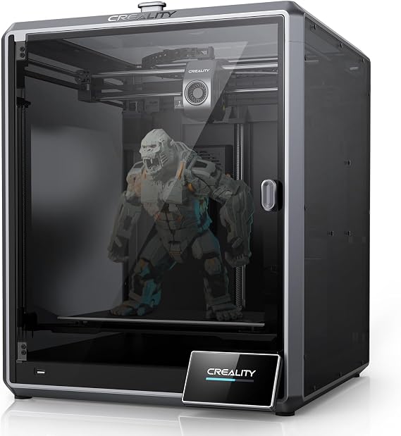 Creality K1 MAX 3D Printer Upgrade with 600mm/s Printing Speed 300C High-Temperature Nozzle Direct Extruder Hands-Free Auto Leveling Dual Z Axes Stable Cube Frame 11.81x11.81x11.81inch