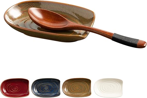 Ceramic Spoon Rest, 5" Utensil Holder for Stove Top & Counter