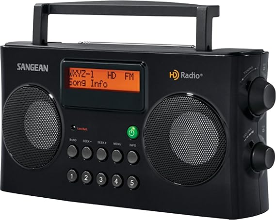 Sangean HDR-16 HD AM/FM Portable Radio, Black