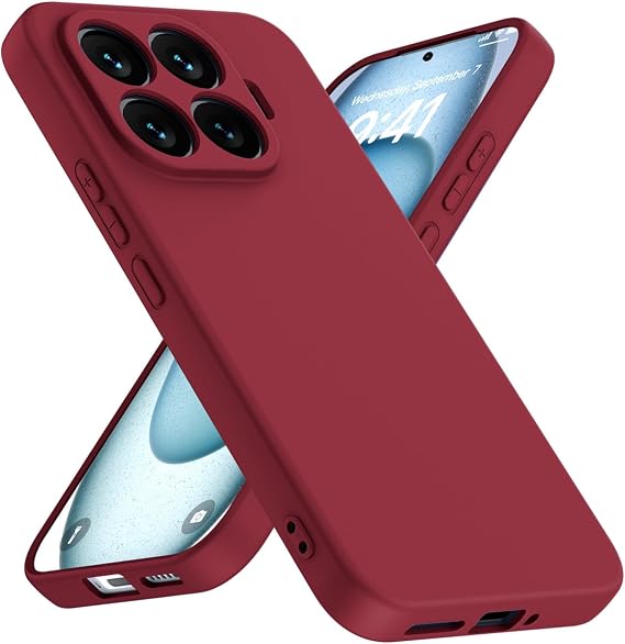 XINYEXIN Silicone Case for Xiaomi 17T 5G, Ultra Slim Shockproof Cover with Microfiber Lining, Flexible Soft Back, Slim Grip Protective Phone Case - Red