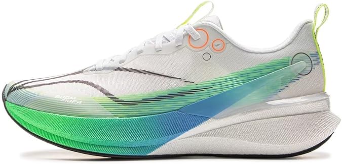 LI-NING Red Hare 8 Pro Men's Running Shoes Reflective Boom Fiber Lightweight High Rebound Racing Training Sneakers Standard White/Green US 8.5
