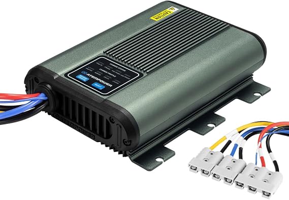 ATEM POWER 12V 40A DC to DC Battery Charger with Solar Input MPPT Controller for Lead-Acid AGM Gel Calcium LiFePO4 Batteries, Reverse Charge On-Board Charger
