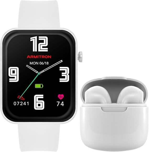 Armitron Connect Boom Smartwatch and Earbuds, Health and Fitness Tracker, Sport Modes, Water Resistant and More