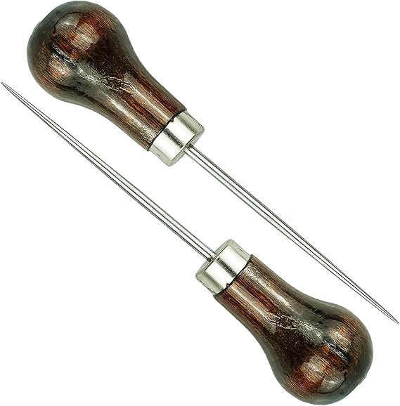 2 Pack Handwork Sewing Awl, Gourd-Shaped Tailors Awl, Professional Awl Tool, for Sewing Crafting Leather Perforating Needle Removal or DIY Manual Needle Punching