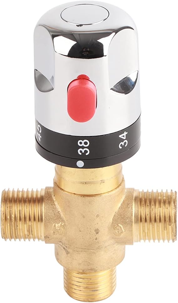 Solid Brass G1/2 Thermostatic Mixing Valve for Shower System Water Temperature Control Pipe Basin Thermostat Control