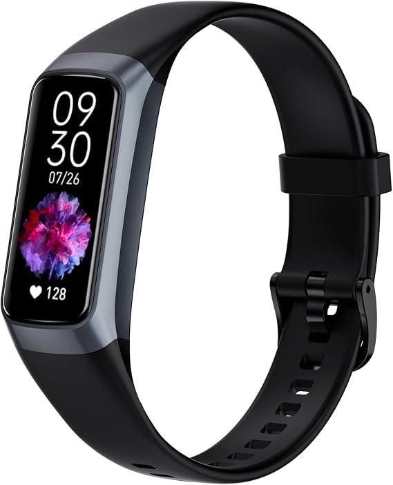 Fitness Tracker with 24/7 Heart Rate Blood Oxygen Sleep Monitor,Activity Tracker with 1.1" AMOLED Touch Color Screen, Multiple Sport Modes Step Counter,IP68 Waterproof for Women Men (Dark Black)