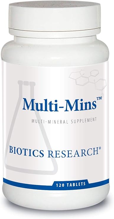 BIOTICS RESEARCH Multi Mins, Potent Bioavailable Multi Minerals 120 Tabs | Potent Mineral Combination Supplement, Mineral Chelates, Whole Food Trace Minerals. Magnesium, Chromium, Iodine, Tablets