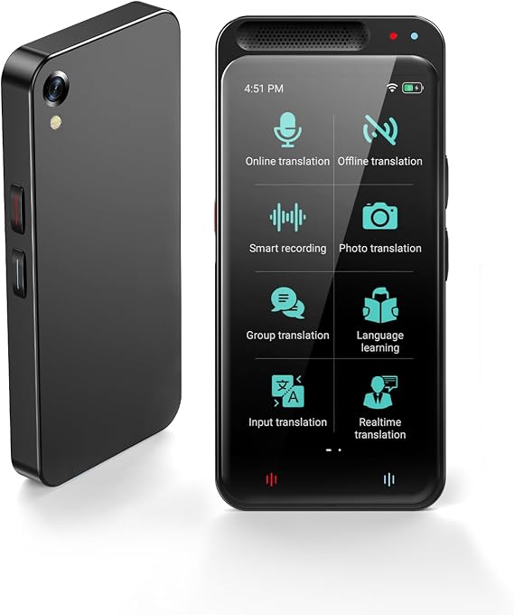 Language Translator Device, Two-Way Real-Time Voice Translation in 138 Languages, High Accuracy Instant With 3" Touch Screen, Voice/Text/Offline/Photo and Chatgpt Support