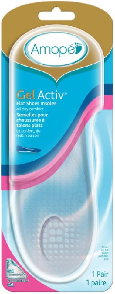Amope Gel Activ Flat Shoes Insoles, 2 Count (Pack of 1)