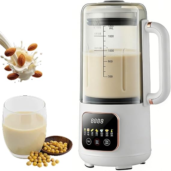 Nut Milk Maker - 7 in 1 Automatic Soy Milk Maker with 16 Steel Blades, LED Display, 24H Timer for Almond, Oat, and Soy Milk Production