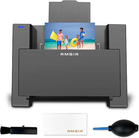 AMBIR Photo Scanner with Photo Cleaning Kit Bundle Scan Photos in Seconds, Auto Crop & Deskew, 300/600 DPI High Resolution Scanning, Restore & Organize with Software, Mac & PC Compatible