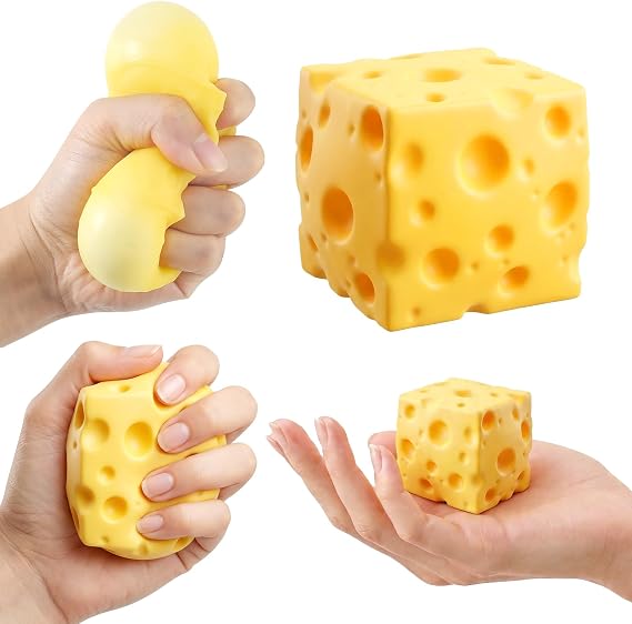 Cheese Squishy Big Squishy Cheese Slow Rising Ultra-Soft,Stress Relief Fidget Novelty Squeeze Toys Gift for Adults & kids 5CM