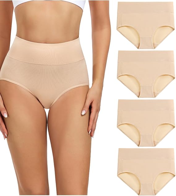 wirarpa Ladies Knickers Cotton Full Briefs High Waisted Underwear Panties for Women Multipack