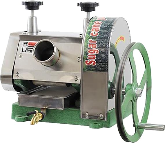 Manual Sugarcane Juicer, Commercial Sugarcane Press, Sugarcane Press Juicer Machine, Stainless Steel Shell, 3 Steel Rollers, 110LBS Output Capacity Per Hour