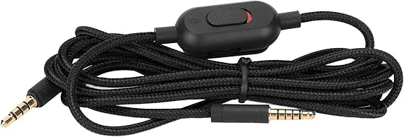 Replacement Audio Cable for Logitech G Pro X Headset with Inline Control | Durable woven fabric, copper , 6.6ft length, and volume , fits G Pro G433 G233